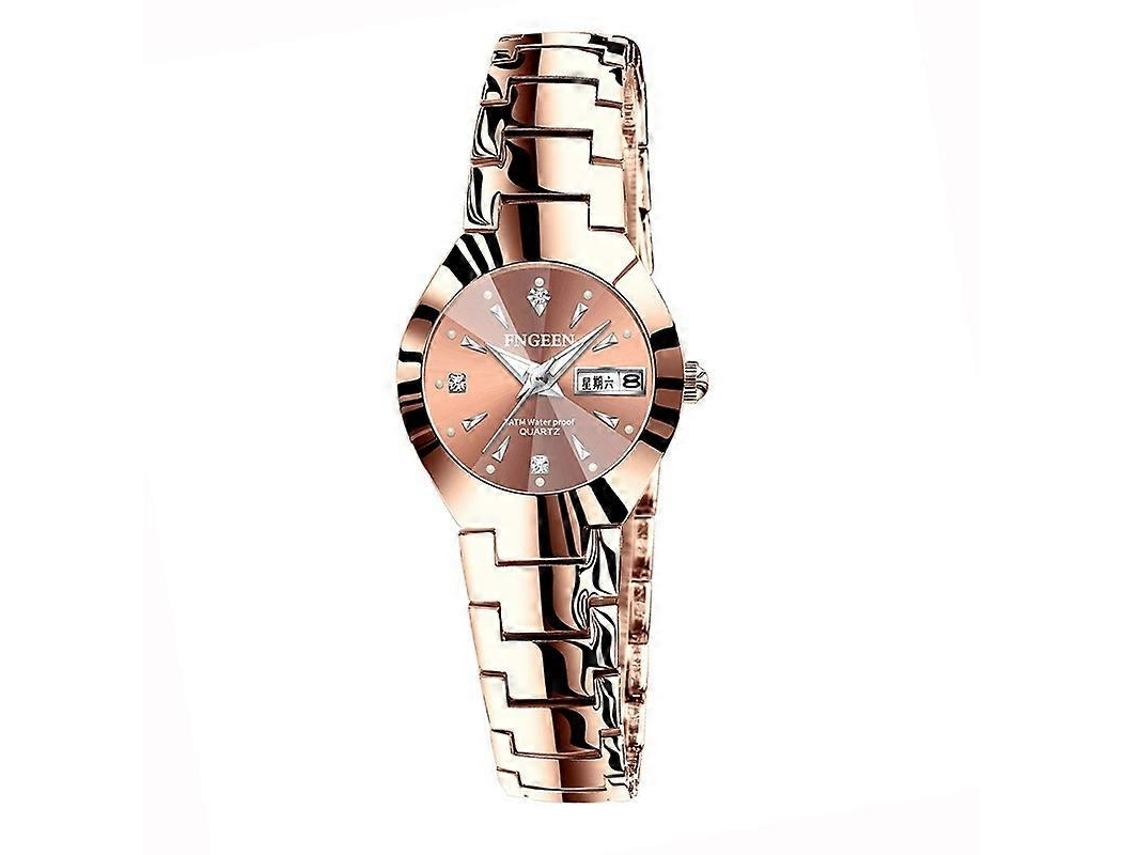 Relógio de quartzo feminino Fngeen 5808 com pulseira de aço e relógio de casal Hengrongshen