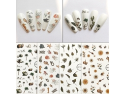 10 Folhas De Adesivos De Unhas Com Diversos Designs Autoadesivos Para Decoração De Unhas Feminina