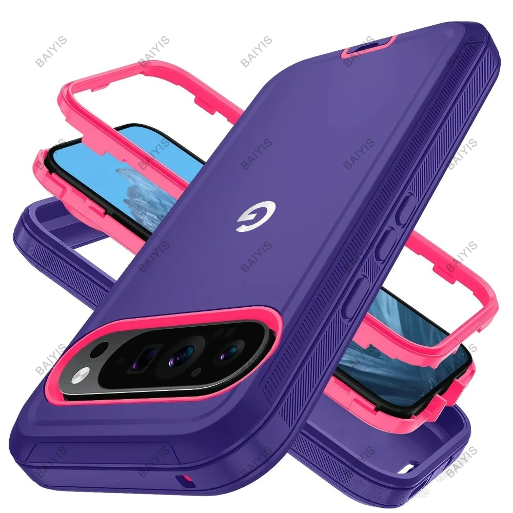 (rosa, Google Pixel 9 Pro) Capa Protetora Resistente A Impactos De Nível Militar, Capa Rígida Reforçada À Prova De Quedas.