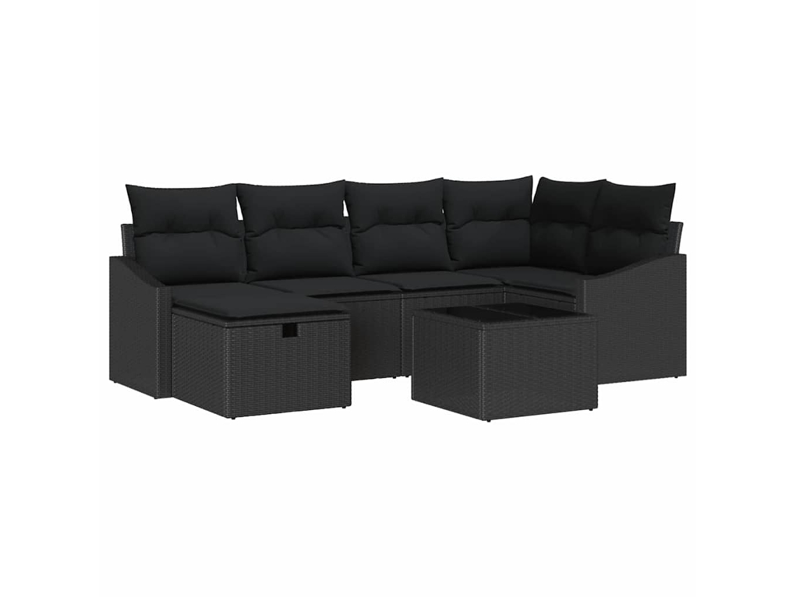 Maison Exclusive - Conjunto De Sofás Com Almofada 7 Pcs Vime Pe
