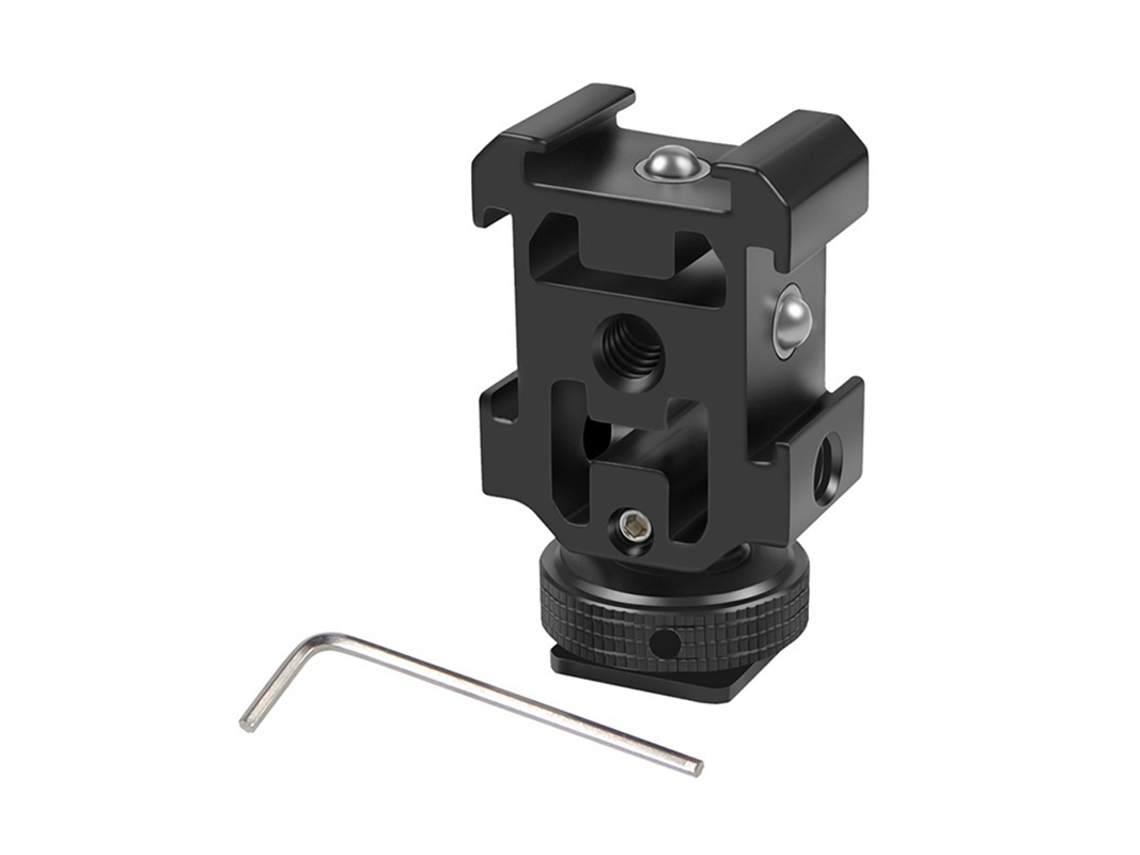 Adaptador De Sapata Tripla, Suporte De Parafuso Duplo, Adequado Para Câmeras Slr, Leds, B