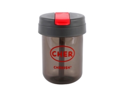Caneca de café pequena e portátil de plástico, cinza, 300ml Brilvibera