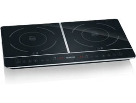 Placa de Indução Portátil SEVERIN DK1031 (Nª de Queimadores: 2) — 2 superfícies de cozedura em cerâmica (Ø 21 cm) com deteção automática de panela
Aquecimento rápido praticamente sem desperdício de energia
Temporizador de 180 minutos com sinal acústico
Corte de segurança térmica