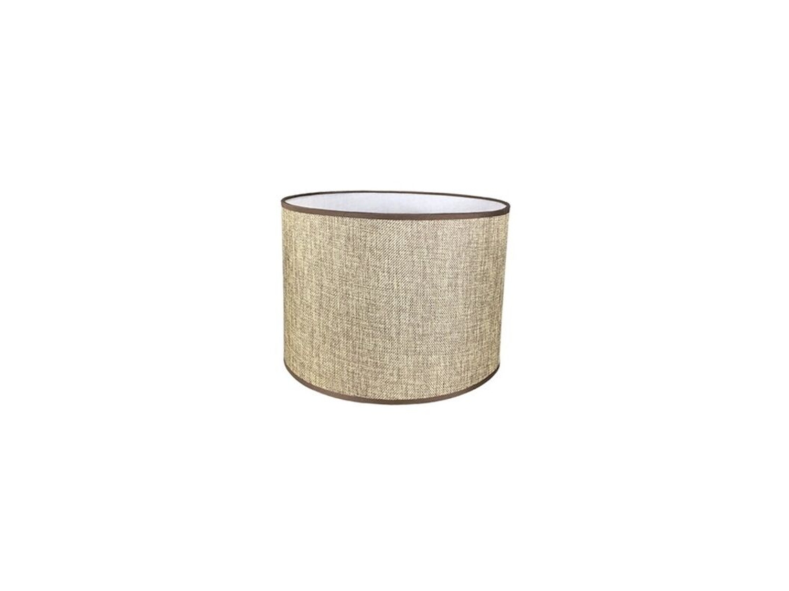 Abajur Cilíndrico Feito De Tecido Linho Artesanal Para Luminária Mesa, Pendente Ou Piso (tamanho Café, Diâmetro 33 Cm X Altura 23-aquaforge