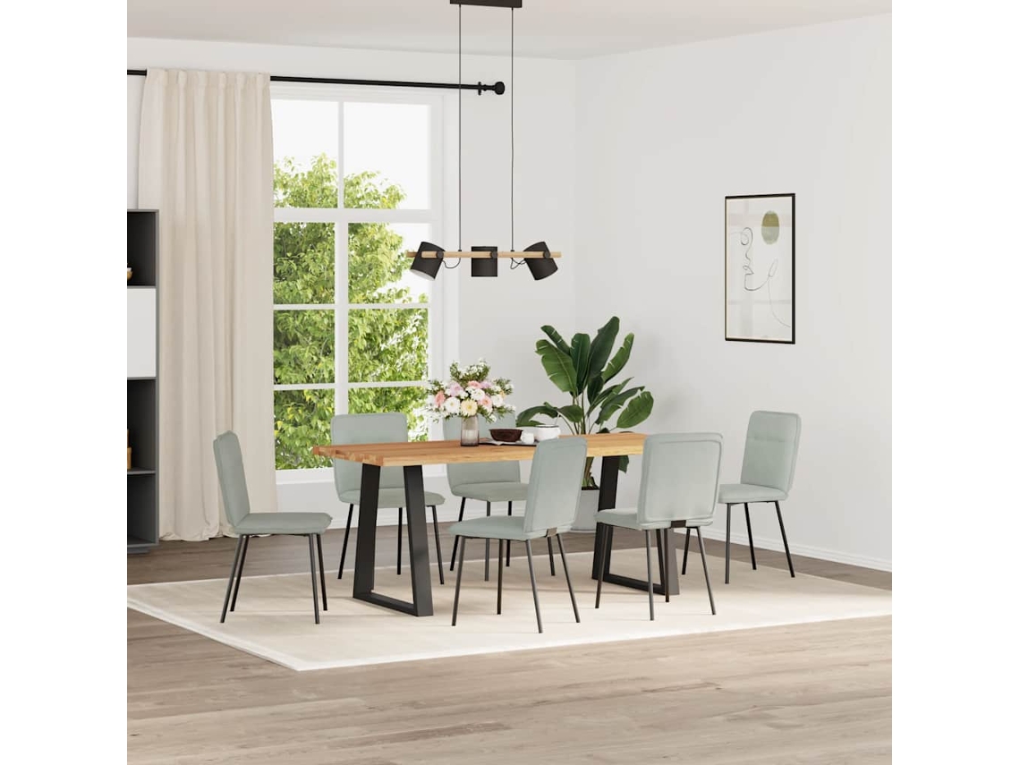 Vidaxl Cadeiras De Jantar 6 Pcs Veludo Cinzento-claro