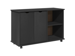 Conjunto 1 Armário Minimalista Vidaxl Cinzento Madeira De Pinho Maciça (100 X 39 X 65,5 Cm)