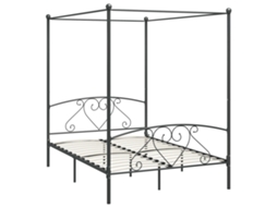 Estrutura de Cama com Dossel MAISON EXCLUSIVE 160x200 cm Metal Cinzento