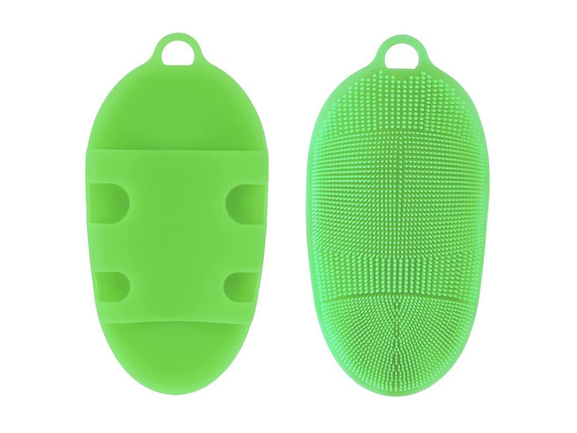 Luvas De Exfoliação Corporal De Silicone Macio Escova De Banho Spa Massagem Ferramenta De Cuidado Com A Pele (verde)