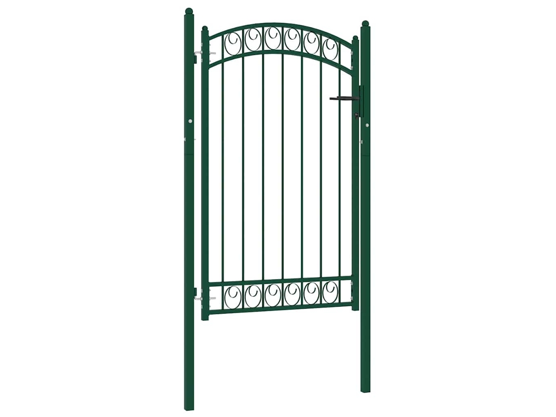 Vidaxl Portão De Cerca Emmen Com Topo Arqueado, Aço, 100x106 Cm, Verde