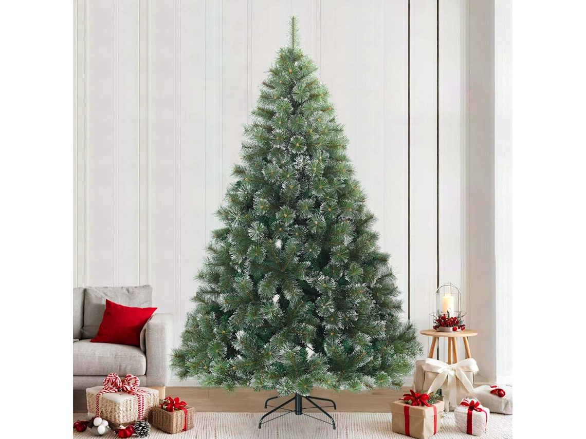 Vidaxl Árvore De Natal Artificial Articulada Nevado Flocked Verde