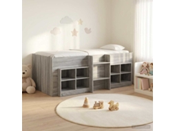 Vidaxl Cama Loft Com Armário Com Prateleira 3 Unid. Sonoma Cinzento