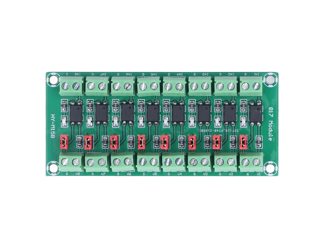 Placa de Isolamento Optocoupler 8 Canais Módulo Isolado Fotoelétrico 817 3.6‑30v