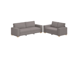 Conjunto de Sofá 2 Peças com Almofadas em Tecido Taupe MAISON EXCLUSIVE