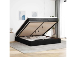 Vidaxl Estrutura De Cama Otomana Com Colchão 160x200 Cm Tecido Preto