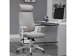 Cadeira Ergonômica Giratória Para Escritório Altura Ajustável E Reclinável Até 120º Posição De Bloqueio 64x61x120.9-128.9 Cm Cinza