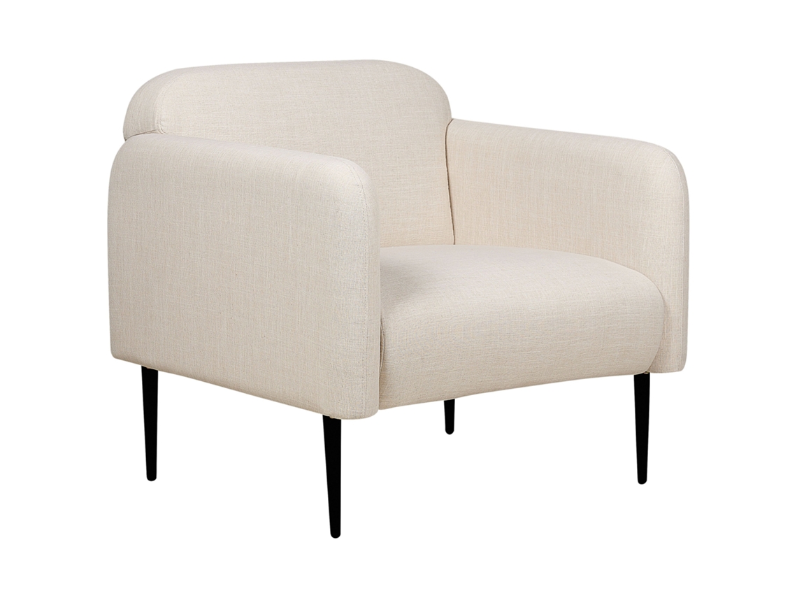 Poltrona BELIANI Stouby de Linho Creme Claro 83x74x77