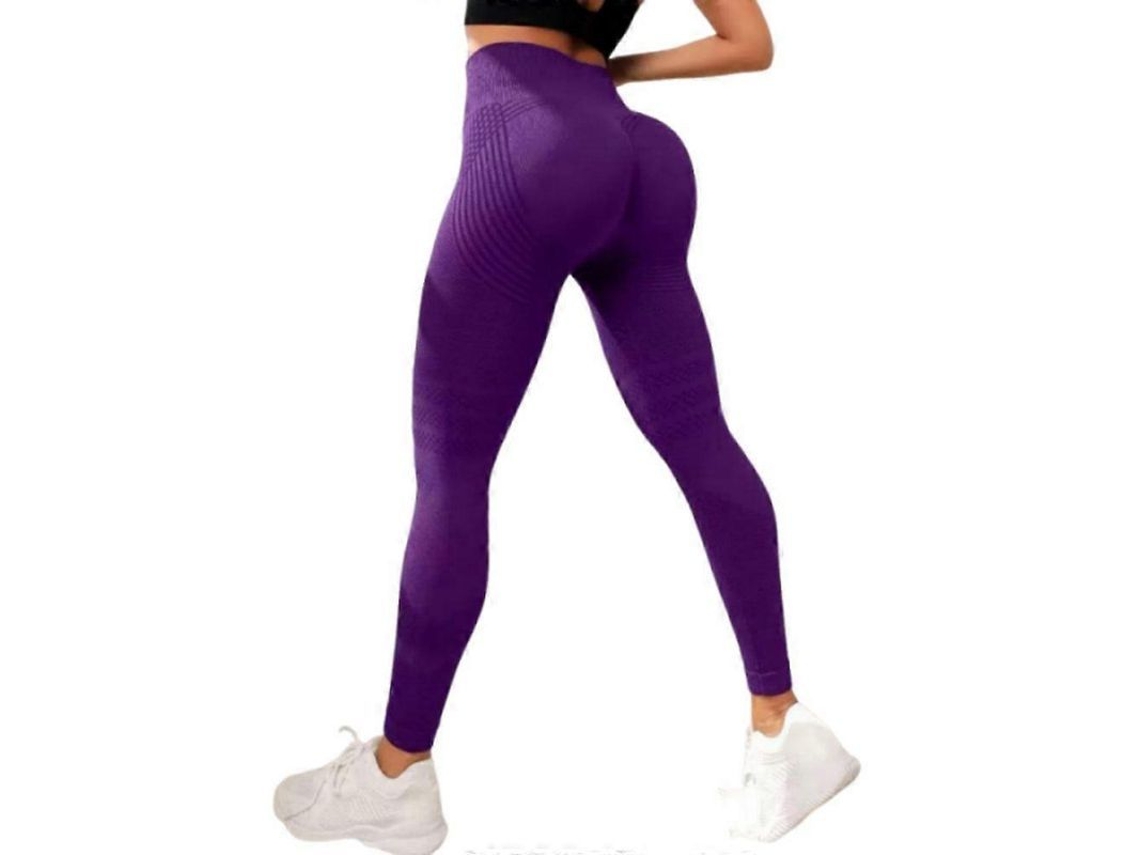 Leggings Anticelulite De Alta Qualidade Com Corte V Elevado E Tecido Elástico Respirável Para Academia E Dia A Dia Roxo Escuro
