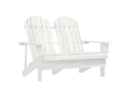 Vidaxl Cadeira De Jardim Adirondack 2 Lugares Abeto Maciço Branco