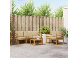 Vidaxl Conjunto De Sofás Para Exterior 6 Pcs Natural E Bege