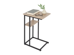 Mesa De Apoio Relaxdays, Prateleira Grande E Pequena, 60 X 40 X 30 Cm, Mesa Para Sofá E Cama, Metal E Mdf, Castanho.