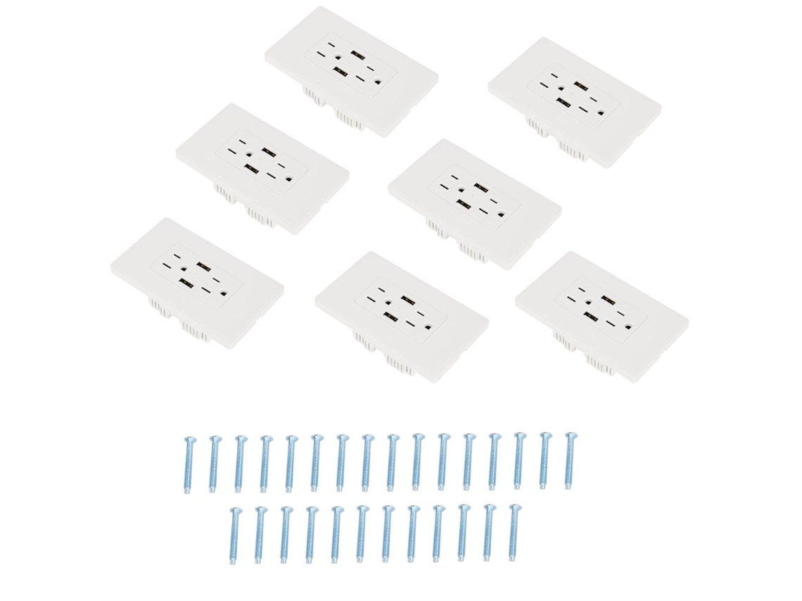 Retirado da Parede Usb Dupla Padrão Norte-americano (125v 15a, Dc 5v 2100ma, Branca)