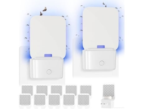 Anti Mosquitos Para Ambientes Internos, Lâmpada Repelente De Mosquitos Plugável, 2 Pacotes, Assassino Coletor De Mosquitos Com Almofada Adesiva, Anti