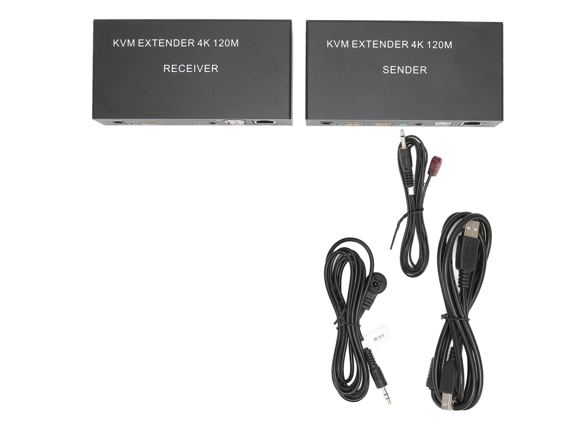 Extensor De Interface Multimídia 4k Hd Com Cat5e/6 Kvm Para Teclado Mouse 120m Plug Uk