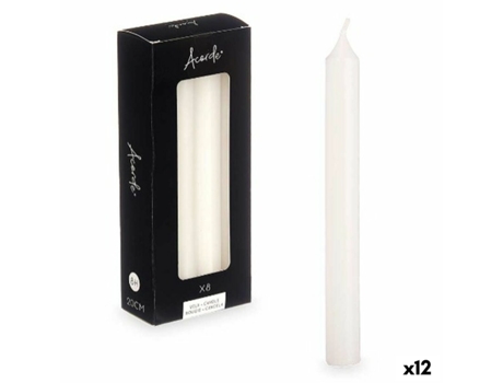 Conjunto de Velas Branco 2 X 2 X 20 Cm 12 Unidades