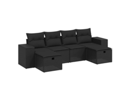Garden Sofa Set, Garden Sofa Sets Vidaxl Preto Rattan / Vime (n/a)