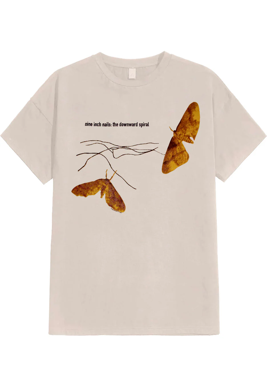 Sizes Nine Inch Nails - The Downward Spiral Moth Sand - T-shirt Unisex Adults
