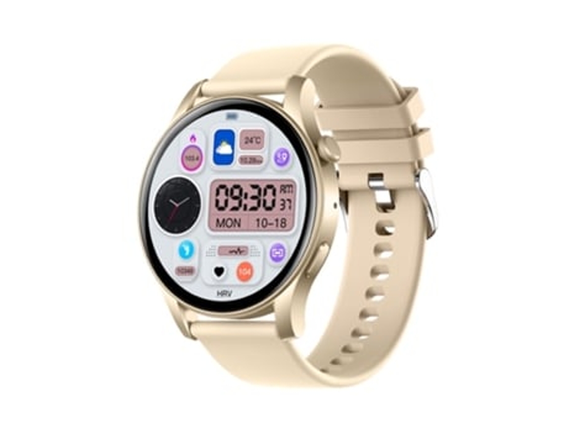 Smartwatch para Mulheres Relógio de Fitness 1 43 Tela Amoled Touchscreen Atender/Fazer Chamadas com Monitor de Frequência Cardíaca Pressão AUJEZON