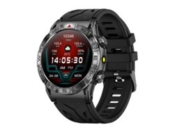 (Preto) Smartwatch com pulseira de tecido colorida de 1,43 polegadas, compatível com assistente de voz com IA e chamadas Bluetooth.
