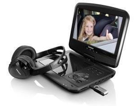 Leitor De DVD Portátil LENCO DVP 937 9'' — Inclui: Auscultadores | Suporte Montagem para Carro