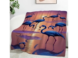 Manta Flamingo Rosa Luz do Sol 150x200 Cm Multifuncional Macia Confortável em Flanela Ideal para Cama Escritór