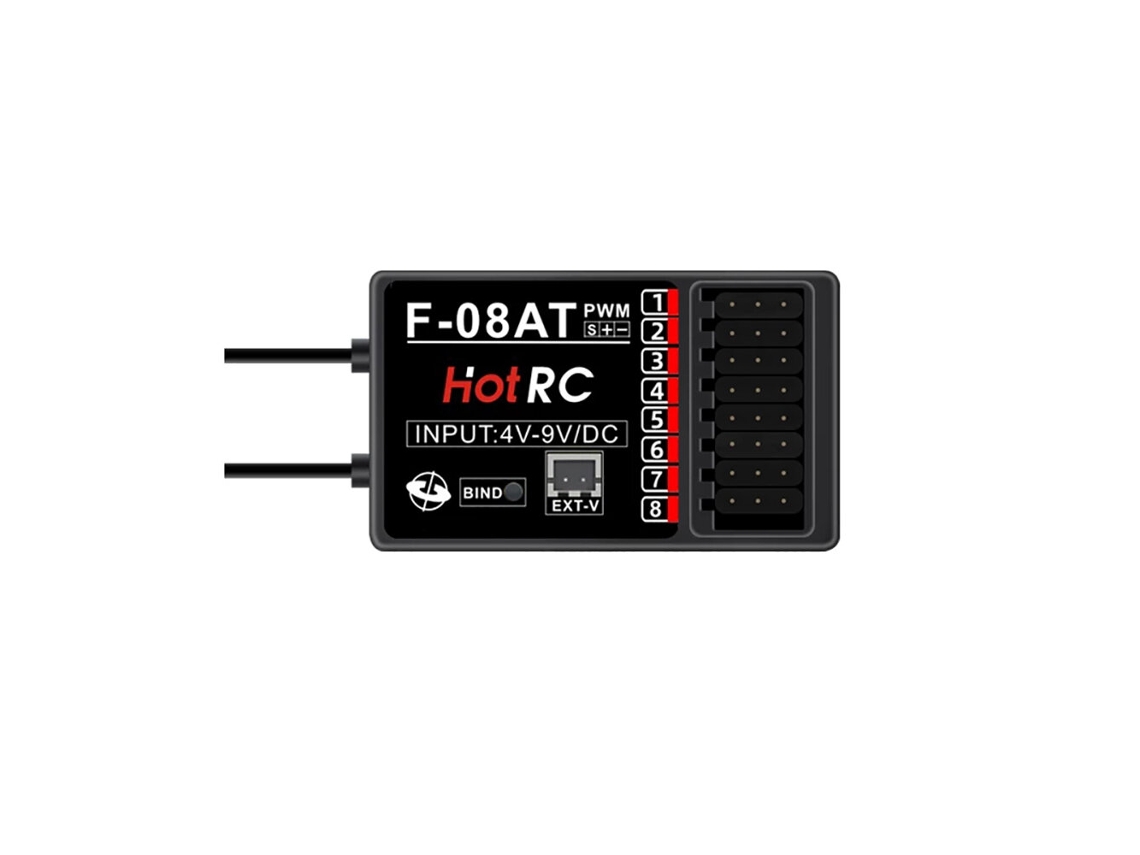 F 08at Hotrc F 08a/f 08at Receptor Pwm 8 Canais 2.4ghz para Transmissores Ds800 Ht 8a Ct 8b para Carros Barcos Tanques Rc MDUG