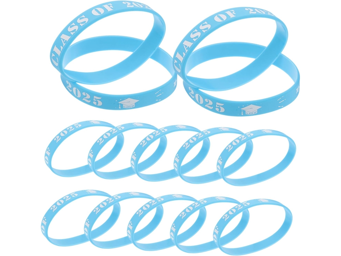 20-pulseiras De Silicone Azuis E Lembrancinhas Memoráveis Para Festa Formatura, Acessório Essencial Para Formaturas De