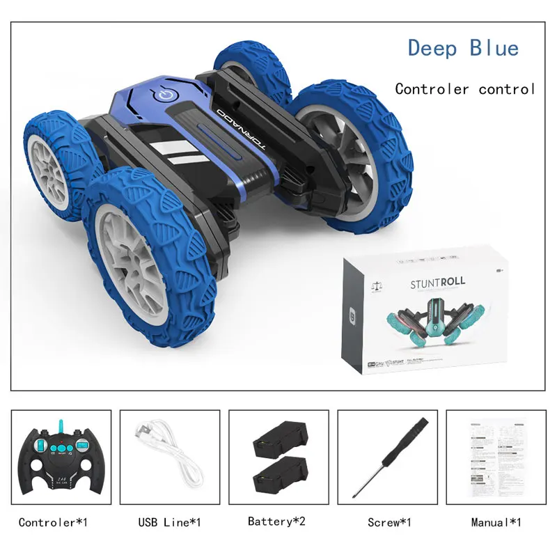 (2 Pilares, Um Controle) Carrinho de brinquedo com controle remoto, rotação de 360°, luzes LED brilhantes e música.