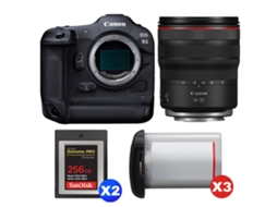 Eos R3 + Rf 14 35mm F/4 L Is Usm + 2 Sandisk 256gb Extreme Pro Cfexpress Type B + 3 Canon Lp e19 + Ebook “20 Dicas para Fotos Que Impressionam” CANON