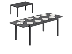 Mesa de Centro em Aço Galvanizado, Ripada, Retangular, 90x50x43cm, Preta PROFESIA BOYANG