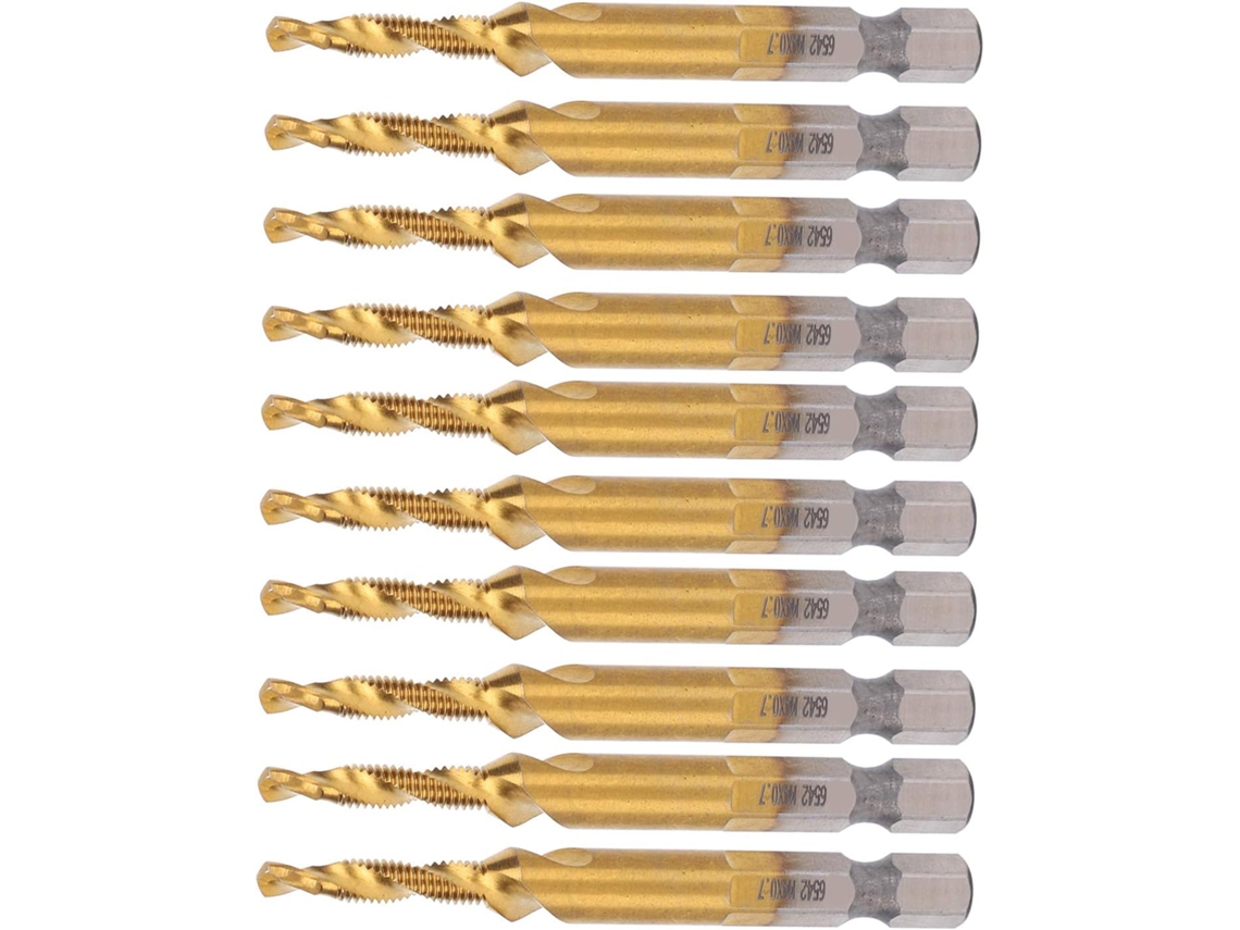 Jogo De 10 Peças De Capas Para Machos Spiralhahn Titan M4 Hss Com Rosca De 3,3 Mm