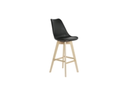 Banqueta em Madeira de Faia com Revestimento em Couro Pu Preto ALEXANDRA HOUSE LIVING (57,5x50,5x109cm)