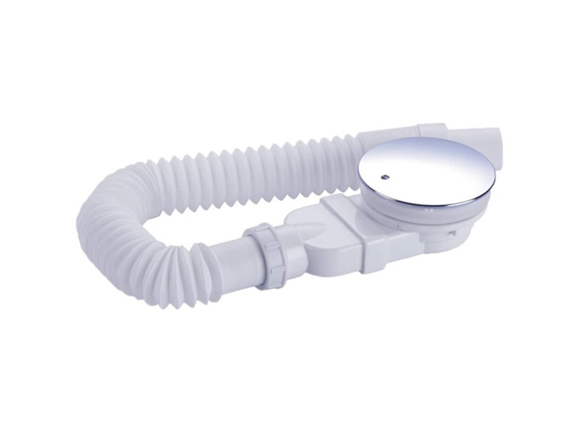 Sifão De Duche 90mm Extra Plano - Anti-odor Com Mangueira Flexível Branca