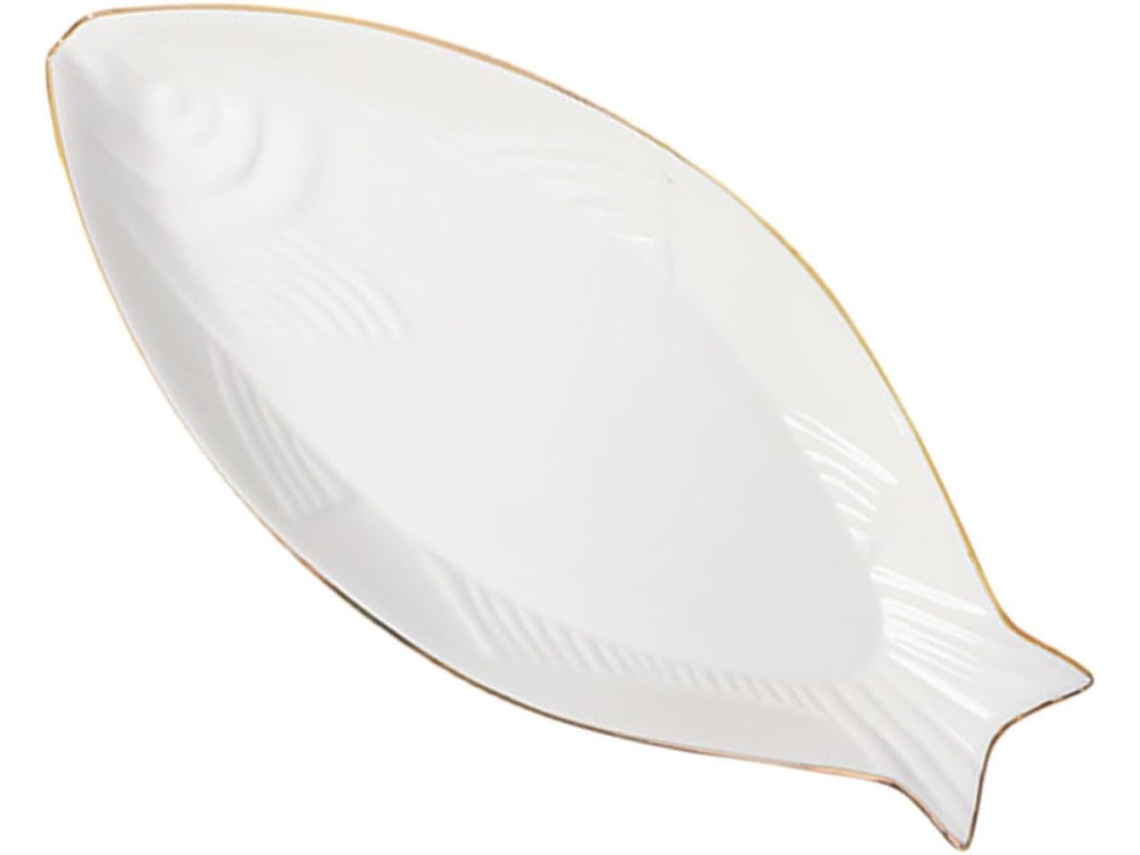 Prato De Cerâmica Branca Elegante E Resistente Ao Calor