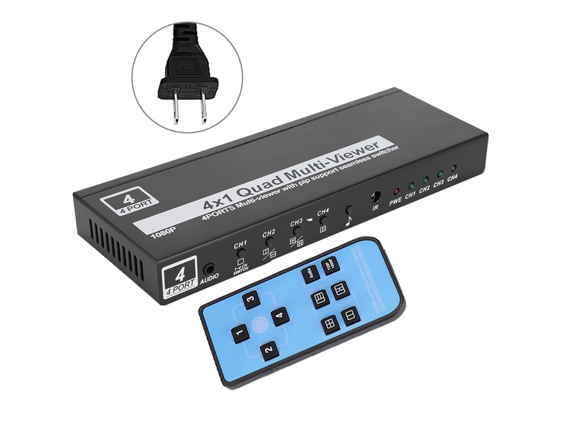 Hdmi 4×1 Comutador De Vídeo (troca Sem Interrupção + Divisão De Multi-ecrã)
