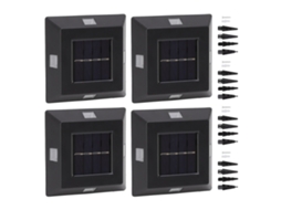 4pcs Lâmpada de Parede Solar Led Externa Jardim Pátio Decorativa Casa Luz Solar Branca