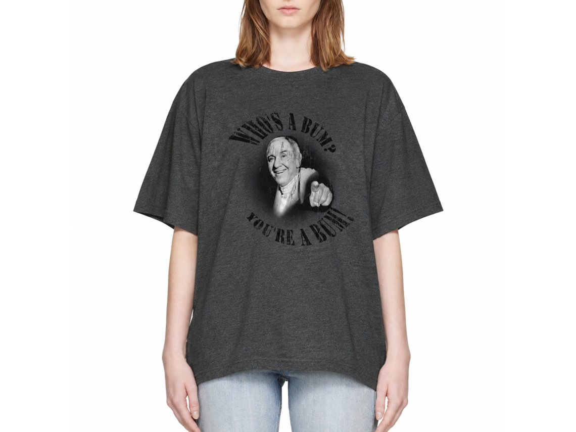 Rockinstone Rocky Movie Who's A Bum Heather Black Adult T-shirt Size:xxxl