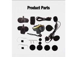 Auriculares Bluetooth para Capacete de Ciclismo de Motocicleta 2000 M 6 Pilotos Interfone 5.0 Dourado