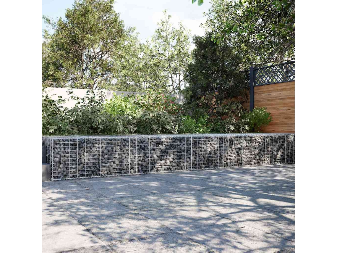 Vidaxl Cesto Gabião Com Cobertura 500x100x50 Cm Ferro Galvanizado