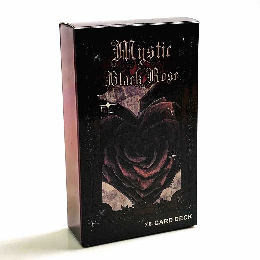 Novo Baralho de Cartas Oráculo Rosa Negra Misteriosa, 78 Cartas, Cartas com a Palavra chave Amor de Almas Gêmeas MDUG