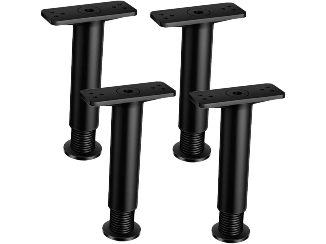 Conjunto De 4 Pés Suporte Ajustáveis Para Estrutura Cama, Resistentes E Com Altura De Extensão 15a 25cm, Para Maior